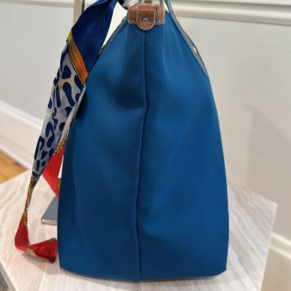 Coach Bag Canvas and Leather Trimmed Blue and Brown Tote - Picture 8 of 17